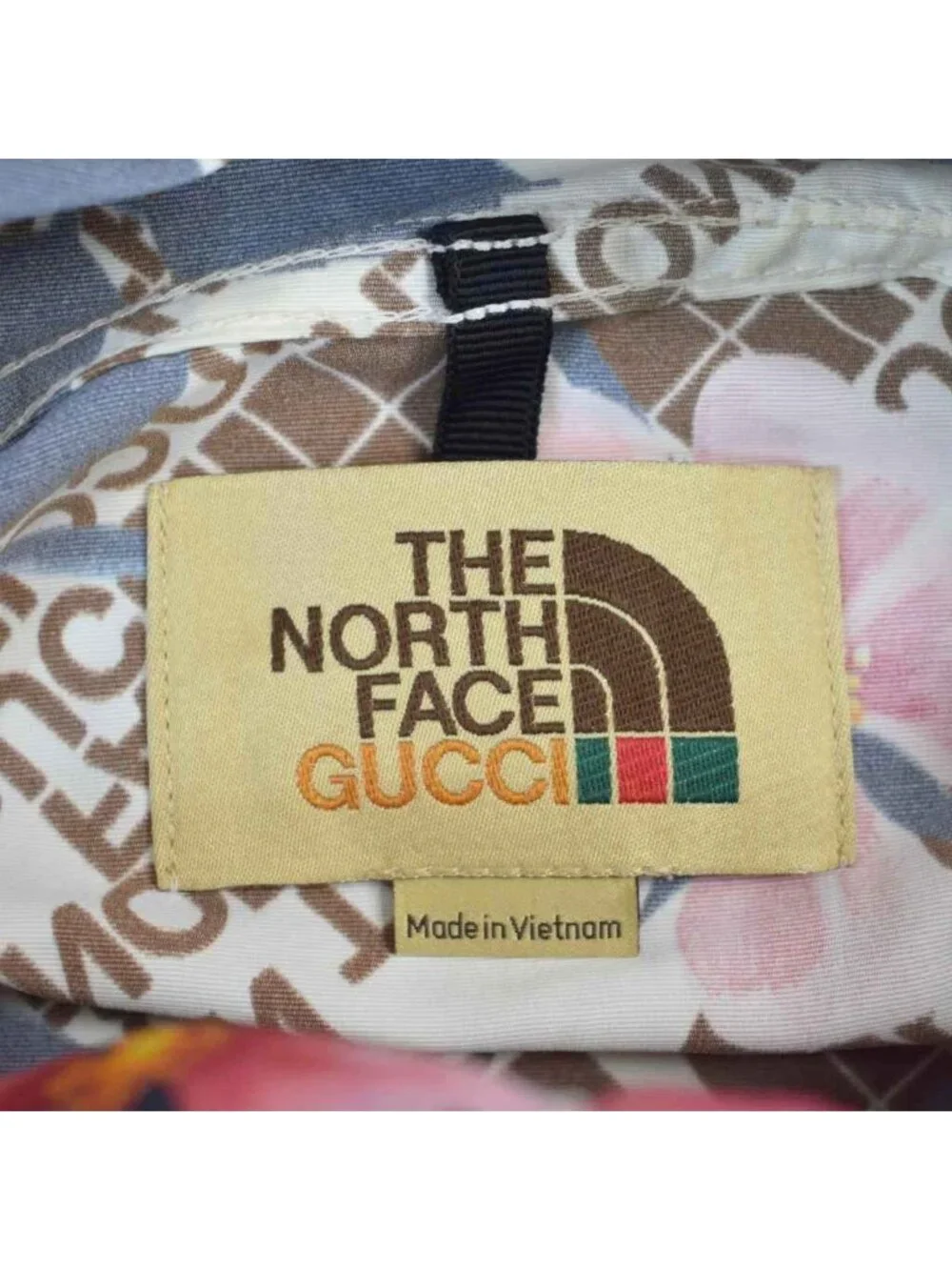 Gucci the North Face Pattern Hoodie Nylon Windbreaker Floral XS Multicolor